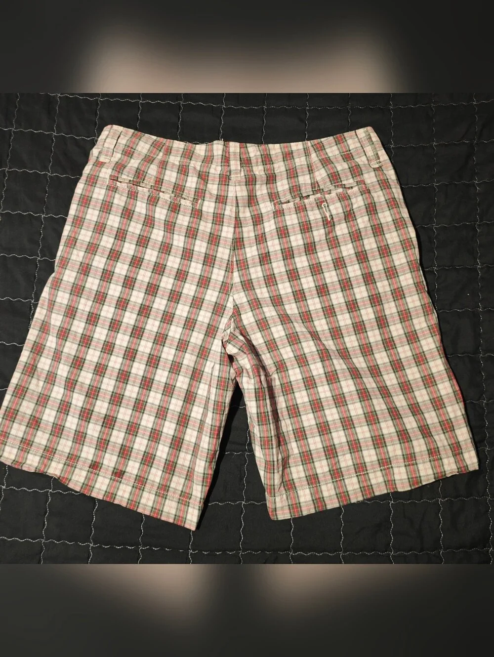 Merona Men's Plaid Cotton Shorts - Red Green Check Size 32